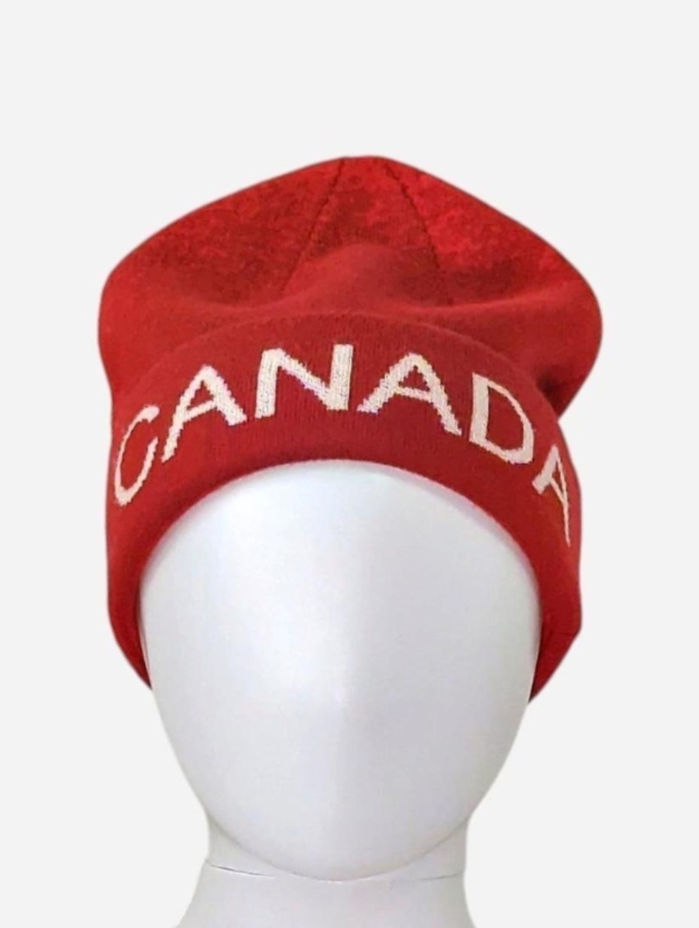 Lululemon Team Canada red beanie tag size small wool blend reversible pattern
